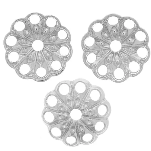 Coupelles filigranées travaillées 6 mm - Argenté x20