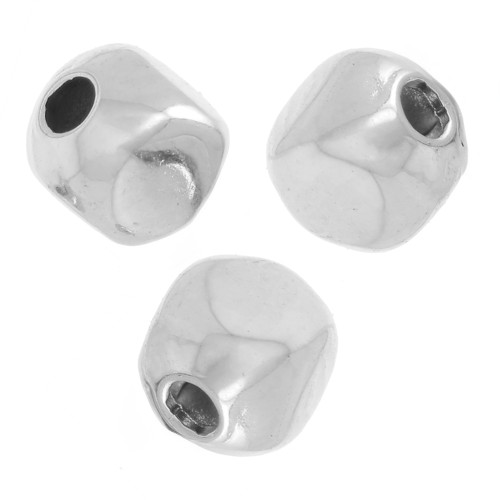 Perles cubes facettés - 2.5 mm - Argenté x50