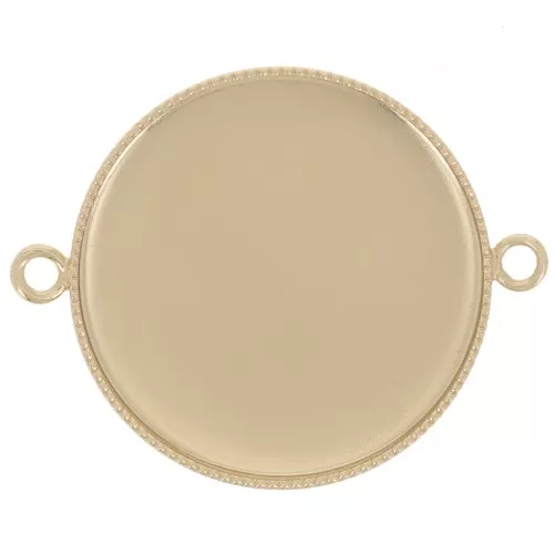 Intercalaire serti pour cabochon fond plat 25 mm Doré x1