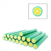 Cane en pâte polymère 5x50 mm Citron Vert x1