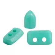 Perles en verre Piros® par Puca® 2x5 mm - Opaque Green Turquoise Mat x10g