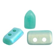 Perles en verre Piros® par Puca® 2x5 mm - Opaque Green Turquoise Mat AB x10g|raw }}