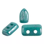 Perles en verre Piros® par Puca® 2x5 mm - Op Green Turquoise Blue Terracotta x10g
