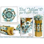 Perles en verre Piros® par Puca® 2x5 mm - Op Green Turquoise Blue Terracotta x10g