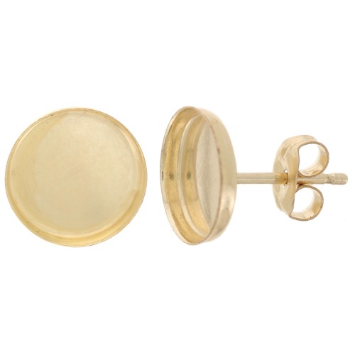 Clous d'oreilles ronds pour cabochon 8 mm - Gold Filled Or laminé x2