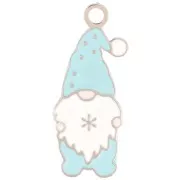 Breloque Père Noël 21x8 mm - Resine époxy - Acier inoxydable 316L - Bleu x1