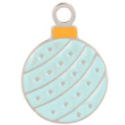Breloque boule de Noël 12 mm Resine époxy - Acier inoxydable 316L - Bleu x1|raw }}