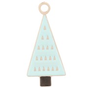 Breloque sapin de Noël 21x9 mm - Resine époxy - Acier inoxydable 316L - Bleu x1|raw }}