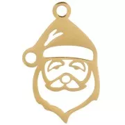 Pendentif Père Noël ajouré 23x14 mm - Acier inoxydable 316L Doré x1