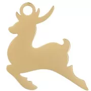 Pendentif cerf 20x17 mm - Acier inoxydable 316L Doré x1