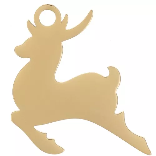 Pendentif cerf 20x17 mm - Acier inoxydable 316L Doré x1