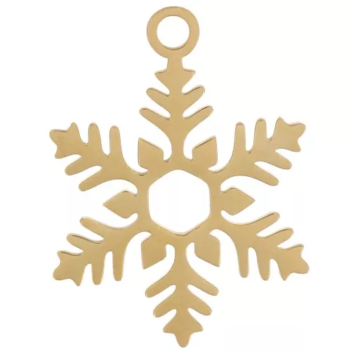 Pendentif flocon de neige 23x17 mm - Acier inoxydable 316L Doré x1