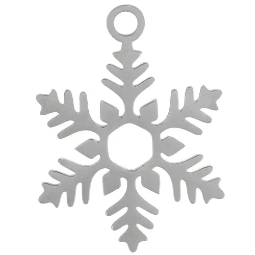 Pendentif flocon de neige 23x17 mm - Acier inoxydable 316L x1