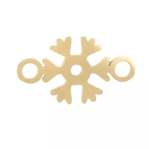 Intercalaire flocon de neige - 8.5x5 mm - Acier inoxydable 316L Doré x1