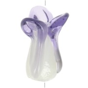 Perle chou chinois en verre 21x9 mm - Blanc - Violet x1|raw }}
