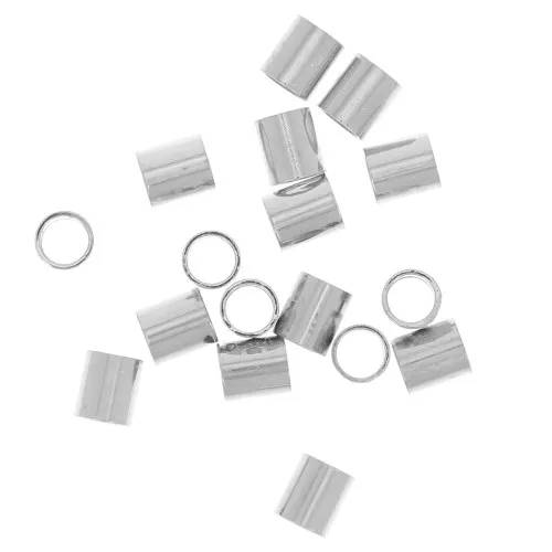 Tubes à écraser 3.5x4 mm Argenté x50