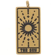 Pendentif carte de tarot 21x10 mm - Le soleil - Acier inoxydable 316L Doré - x1|raw }}