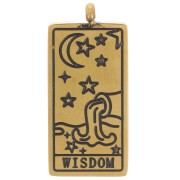 Pendentif carte de tarot 21x10 mm - La sagesse - Acier inoxydable 316L Doré x1