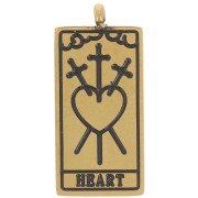 Pendentif carte de tarot 21x10 mm - Le coeur - Acier inoxydable 316L Doré x1