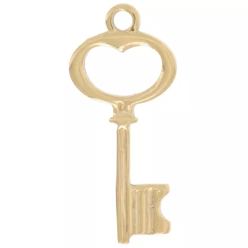 Breloque clé ancienne 24x11 mm - Acier inoxydable 304L Doré x1