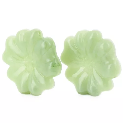 Boucles d'oreilles fleur 48 mm en résine translucide - Lichen marbré x2