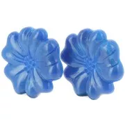Boucles d'oreilles - Boucles d'oreilles fleur 48 mm en résine opaque - Bleu royal marbré x2 Boucles d'oreilles fleur 48 mm en résine opaque - Bleu royal marbré x2