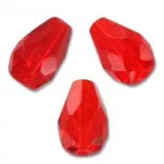 Perles poires facettées 10x7 mm - Light Siam x20