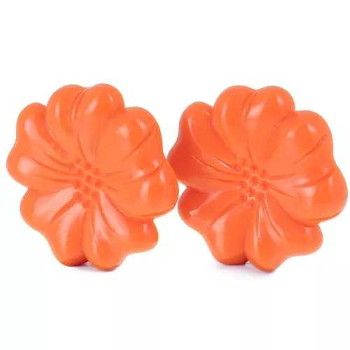 Boucles D'oreilles Hypoallergéniques - Larme De Porcelaine Corail Et Argent - Neuf Avec étiquettes