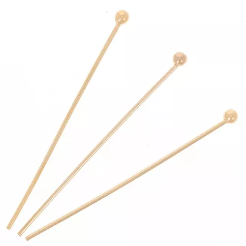 Clous tête boule 25x0.5 mm - Gold filled (or laminé) x100
