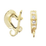 Attache pendentif strassé à clipser 11 mm doré|raw }}