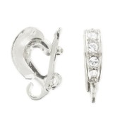 Attache pendentif strassé à clipser 11 mm rhodié|raw }}