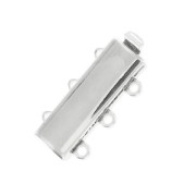 Fermoir 3 rangs  9x20 mm rhodié|raw }}