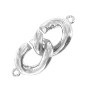 Fermoir menotte torsadé 37 mm - Plaqué rhodium x1|raw }}