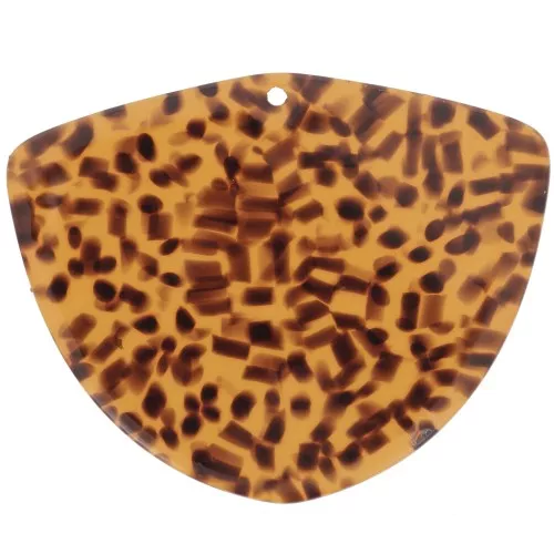 Pendentif géométrique en acétate 35x45 mm - Terrazzo Marron - Noir x1