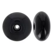 Perle rondelle en résine opaque 12x7 mm - Noir x1