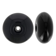 Perles rondelles 12x7 mm en résine opaque - Noir x6