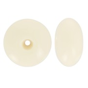 Perles rondelles 12x7 mm en résine opaque - Ecru x6