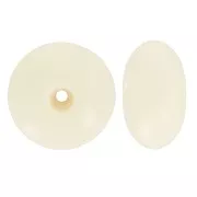 Perles rondelles 12x7 mm en résine opaque - Ecru x6