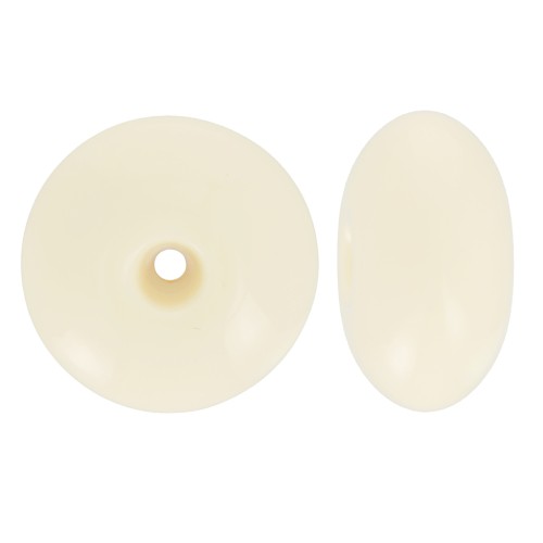 Perles rondelles 12x7 mm en résine opaque - Ecru x6