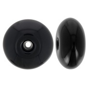 Perle rondelle 18x9 mm en résine opaque - Noir x1