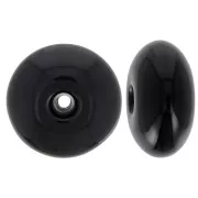 Perle rondelle 18x9 mm en résine opaque - Noir x1