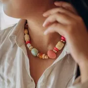 Perle rondelle en résine opaque 18x9 mm - Noir x1