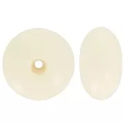 Perle rondelle 18x9 mm en résine opaque - Ecru x1
