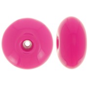 Perle rondelle 18x9 mm en résine opaque - Magenta x1