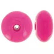 Perle rondelle 18x9 mm en résine opaque - Magenta x1