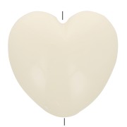 Perle coeur 35x36 mm en résine opaque - Ecru x1