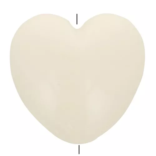 Perle coeur 35x36 mm en résine opaque - Ecru x1