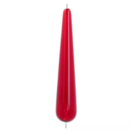 Perle poire en résine transparente 38x7 mm - Rouge foncé x1
