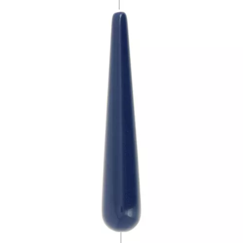Perle poire en résine opaque 38x7 mm - Bleu foncé x1