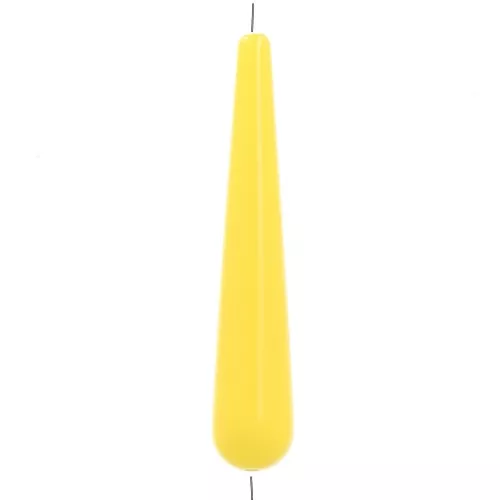 Perle poire en résine opaque 38x7 mm - Jaune soleil x1